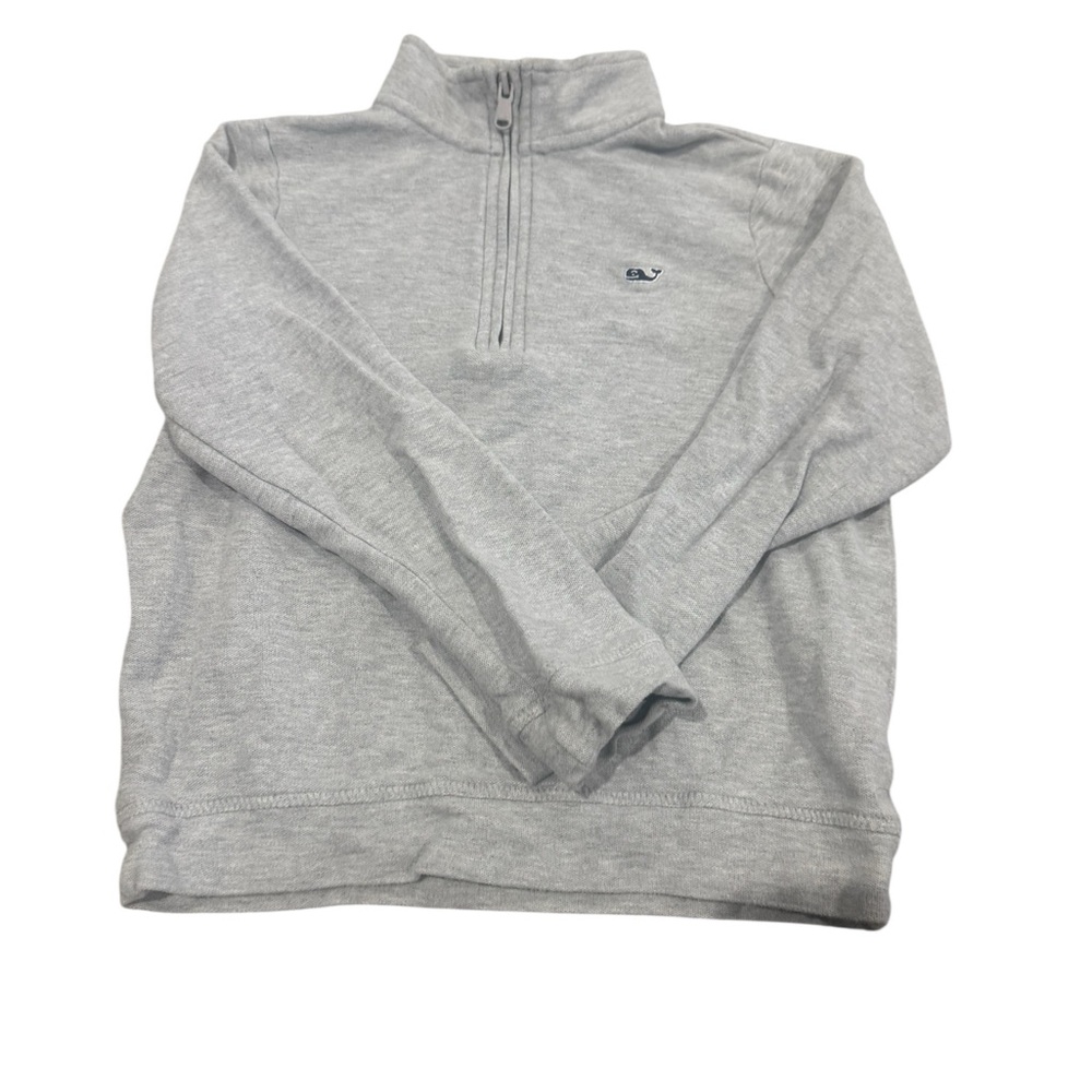 Vineyard Vines kids Heather Light Gray Quarter-Zip Pullover